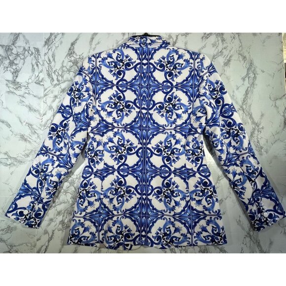 Liz Claiborne Womens Classic Fit Blazer Blue & White Size Small - Picture 2 of 8